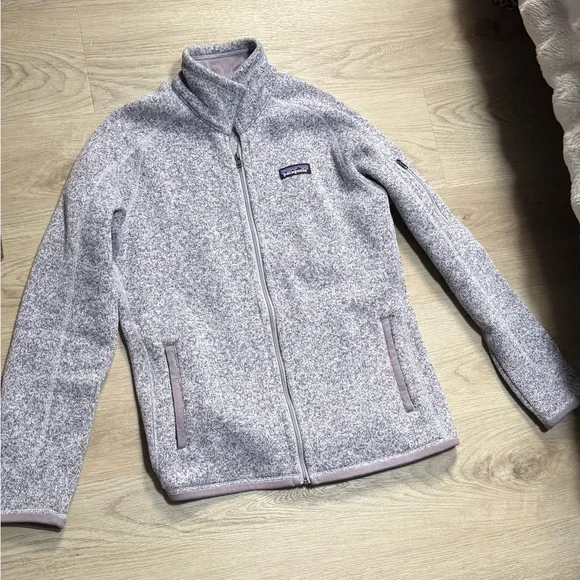 Patagonia Women's Heathered Gray purple Jacket - Picture 3 of 4